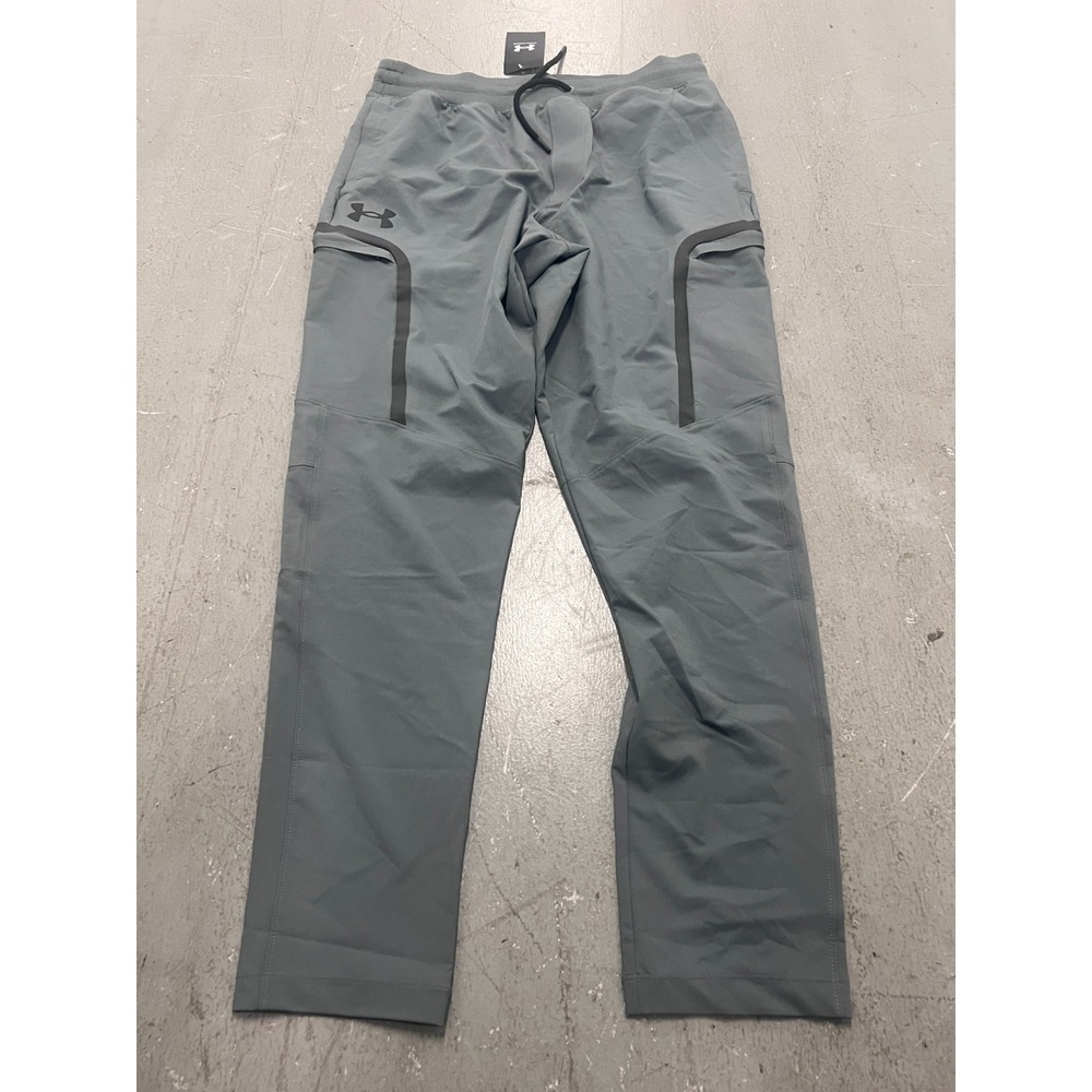 Under Armour Sportstyle Elite Cargo Pants Men Large Gray Drawstring Athletic NWT